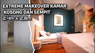 EXTREME MAKEOVER KAMAR KOSONG DAN SEMPIT (2,4m x 2,8m) | ALA HOTEL MINIMALIST