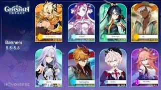 FULL LINEUP OF BANNERS AND RERUNS Verison 5.5 to 5.8 -  Genshin Impact