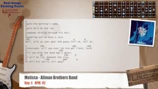  Melissa - The Allman Brothers Guitar Backing Track with chords and lyrics