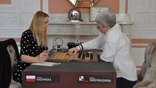 Sadowska - Tansykkuzhina. World Draughts Championship 2021. Round 5