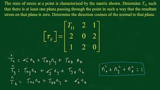 8.1 Numerical on Cauchy's Stress Formula