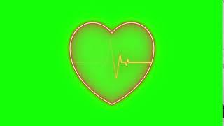 NEON HEART BEAT GREEN SCREEN HD