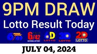 Lotto Result Today 9pm Draw July 4, 2024 Swertres Ez2 PCSO Live Result