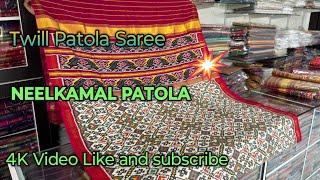 Twill ikkat Patola 8 ply without zari border | Patan Patola Saree | @neelkamalpatola Budget Price