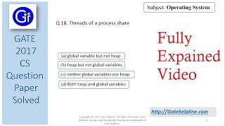 GATE 2017 CS Q18. Threads of a process share