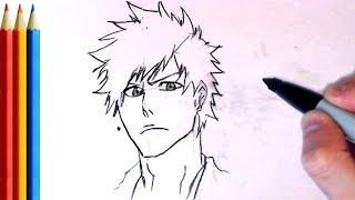 (fast-version) How to Draw Ichigo face (Bleach) - Step by Step Tutorial