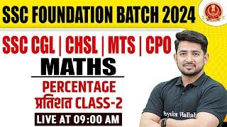 PERCENTAGE (प्रतिशत) for SSC MTS, CPO, CHSL, CGL 2024 Class - 02 | SSC Maths Classes By Ravinder Sir