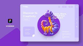 Digital Art Creator Website UI Design in Figma: Interactive UX Tutorial