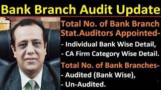 Bank Audit Update - Total Number of Bank Branch Auditors Appointed and Total No. of Branches Audited