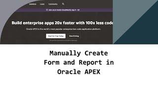 Manually Create Form and Report in Oracle APEX