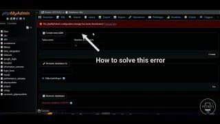 Solve  The PHPMyAdmin Configuration Storage Has Been Deactivated