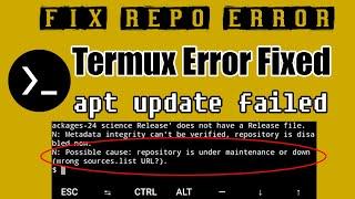 How to fix Repository is Under maintenance or Down (Wrong Sources.list URL?)