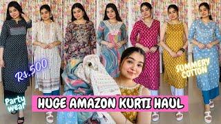 Huge Latest Amazon Kurti Haul || Summery Affordable Cotton Everyday Kurtis And Party Wear Kurtis