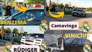Real Madrid players with their cars 2022-2023, Benzema, Vinicius, Alaba, Courtois