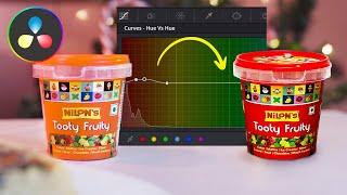 Changing Product Package Color in Da Vinci Resolve using Hue Vs Hue | Ai-based video edit