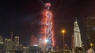 Dubai 2021 New Years Eve Celebration Fireworks Burj Khalifa Downtown