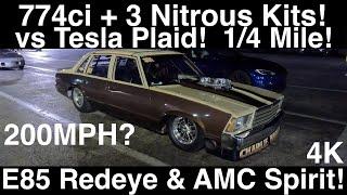 774CI+3 Nitrous Kits! 200MPH? Plaid 1/4Mile vs ’79 Malibu, AMC Spirit & E85 REDEYE Charger! COPO! 4K