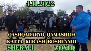 4.11.2022 ZOXID POLVON SHERALI JURAYEV QASHQADARYO QAMASHIDA KATTA KURASH TAVOQLAR