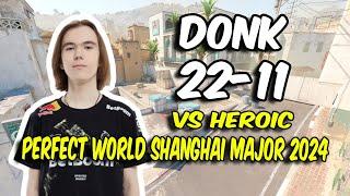 CS2 POV Spirit donk (22/11) vs HEROIC (Dust2) @ Perfect World Shanghai Major 2024