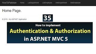 How to implement Authentication and Authorization in ASP.NET MVC 5 - Class 35