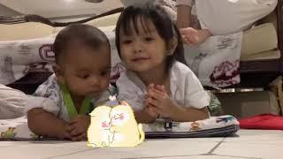 Cute baby sibling love kiss  tiktok music