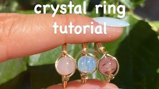 Crystal ring tutorial | Wire wrapped jewelry | Handmade jewelry | Small business owner