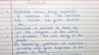 Write a short essay on Gratitude | 10 lines on Gratitude | Essay Writing | English