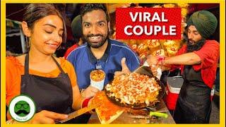 Jalandhar Viral Couple Selling Kulhad Pizza Street Food | Veggie Paaji