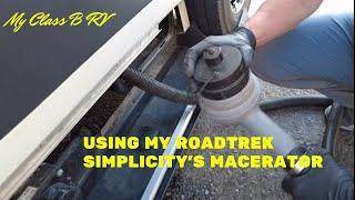 How to dump your grey and black water tanks on a Roadtrek Simplicity using the Macerator pump.