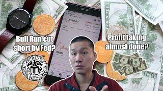 Crypto Bullrun getting CUT SHORT by the Fed? Bitcoin profit taking almost done?