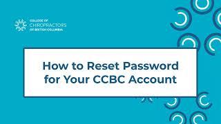 How to Reset Password for Your CCBC Account.