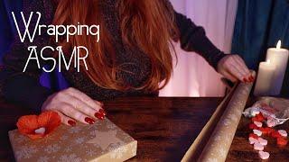 Quietly Wrapping Gifts  ASMR  Paper, Card, Scissors, Tapping, Crinkles