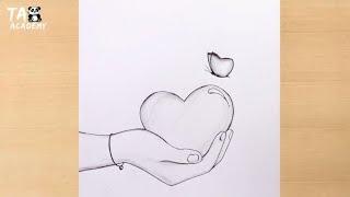 How to draw love with Butterfly pencildrawing@TaposhiartsAcademy