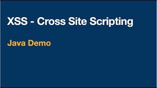 Xss Cross Site Scripting Java Demo