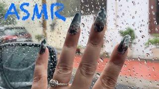 CAR ASMR - Fast Tapping & Scratching in car [In Rain ️]