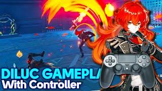 Genshin Impact - Diluc Gameplay With Controller on PC