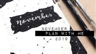 PLAN WITH ME | November 2019 | Bullet Journal Setup - Silver & Black Constellations