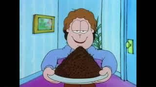 today garfield, we're going to be eating nothing but raisins.