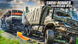 SNOWRUNNER #50: DIESELLOK wird vom Mercedes-LKW in den Bahnhof gezogen | OFFROAD Simulation