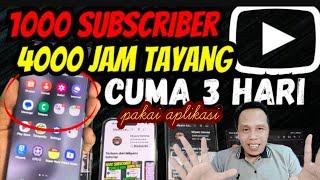 pakai aplikasi untuk 1000 subscribe dan 4000 JT