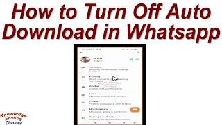 How to Turn Off Auto Download in Whatsapp