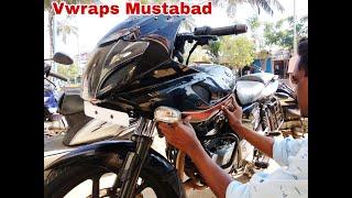 Bajaj Pulsar 220f  New Stickers Installation @Vwraps Mustabad