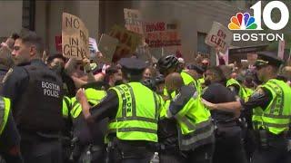 Pro-Palestinian protesters clash with police during Pride Parade