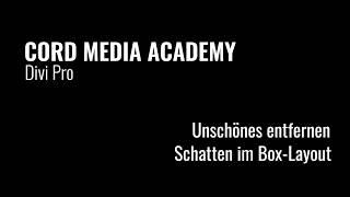 Divi Pro - Unschönes entfernen - Schatten im Boxlayout entfernen