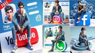 New create 3D AI Social media profile Images bing image creator tutorial FREE | Ai Portraits Trend