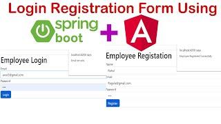 Login Registration Form Restful Api Using Spring boot Angular