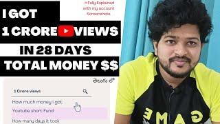 1 Crore Views In 28 Days | How much money I Made| YouTube Journey| Maverick Potter | MP | Telugu