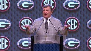 Georgia Kirby Smart Main Room at SEC football media days 2024