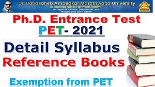 Dr BAMU PhD Entrance (PET) Exam 2021| Detail Syllabus | Free Reference books