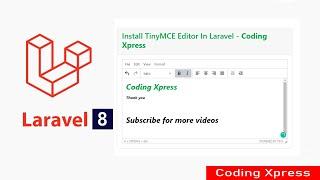 How To Use TinyMCE Editor In Laravel | Laravel Tutorial | Coding Xpress